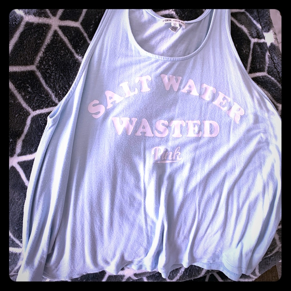 Baby blue PINK beach crop